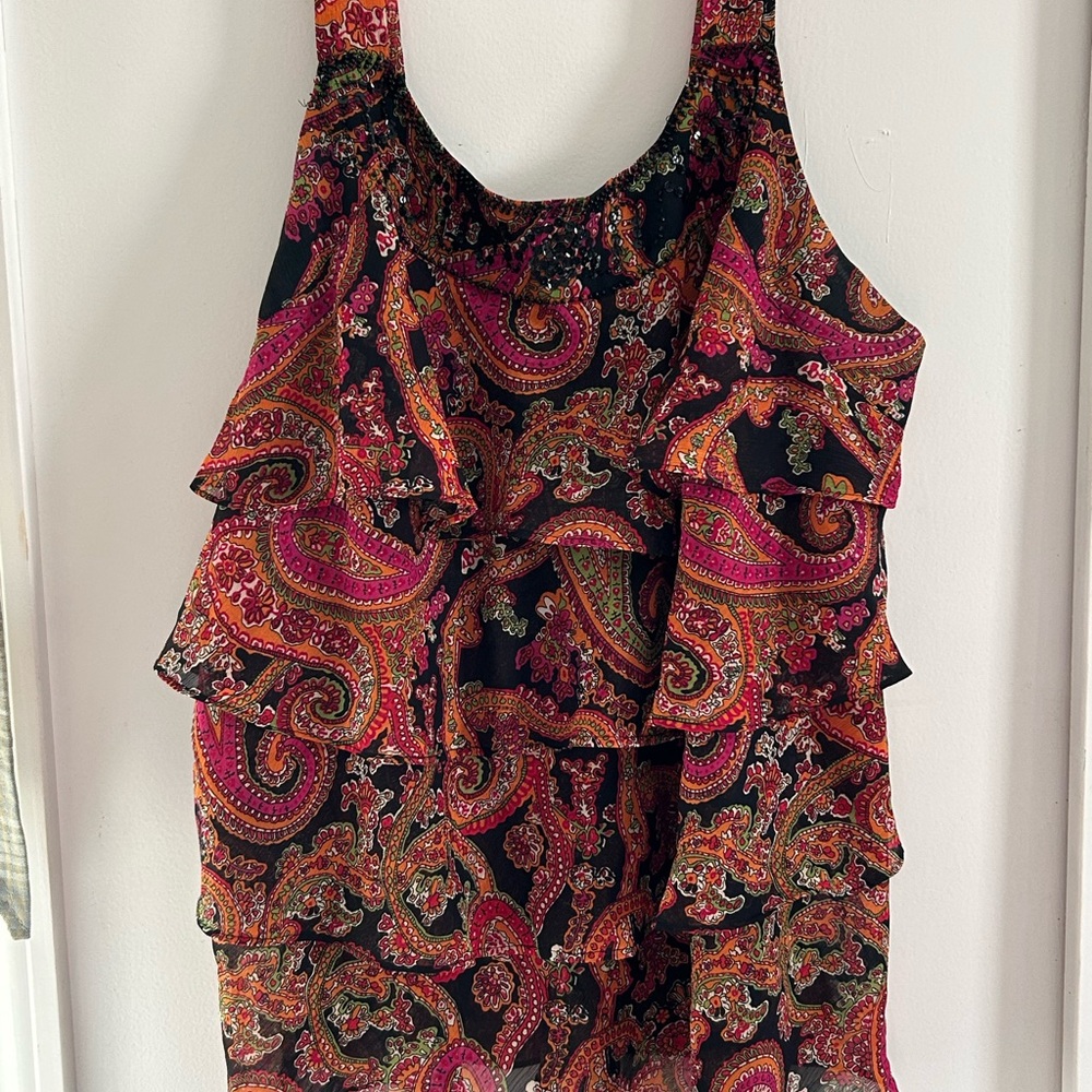 Lane Bryant Multicolor tiered Paisley Blouse